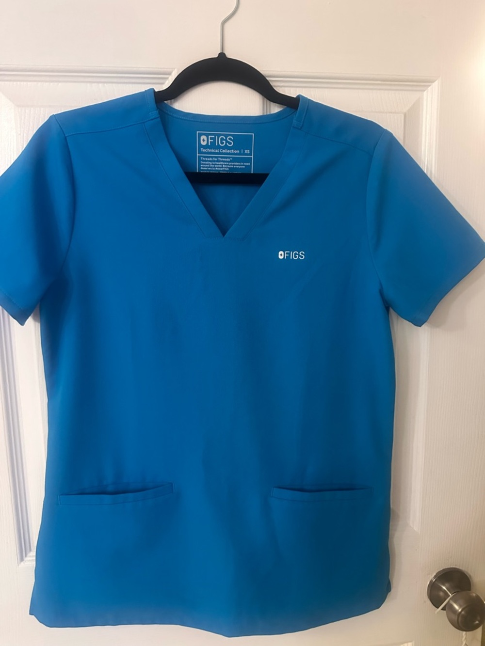 Figs V-Neck Scrub Top in Teal XS